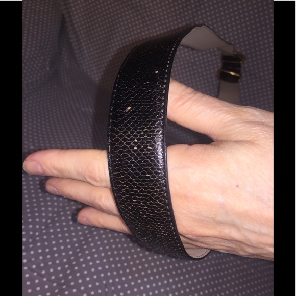 Vintage Snake Embossed Leather Belt w Clasp - Picture 7 of 8